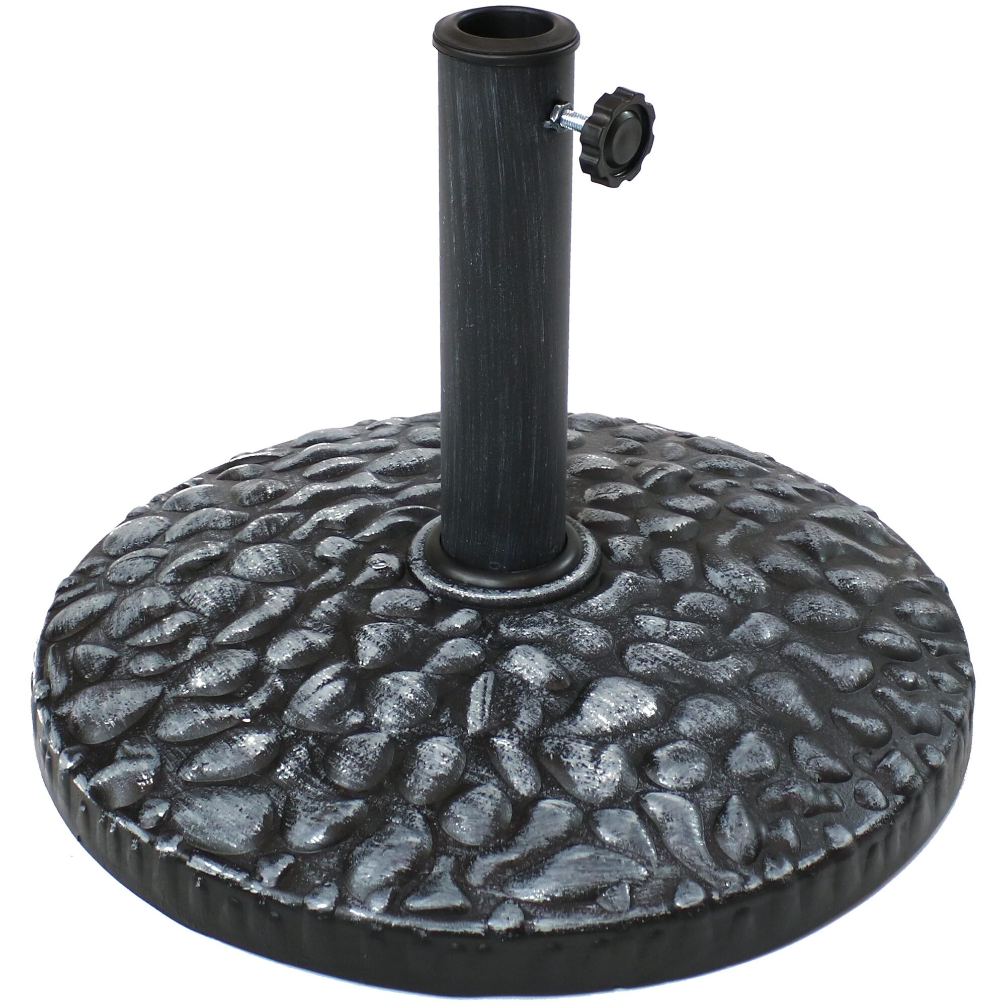 Sunnydaze Decor, Pebble Texture Resin Patio Umbrella Base - 18in., Canopy Diameter 0 ft, Shape Round, Model# NMO-665